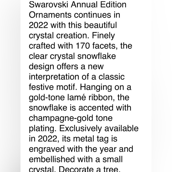 COPY - Swarovski 2022 Annual Ornament - Picture 5 of 6